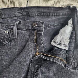 Levis 514 Mens‎ Jeans Straight Fit Black Denim Cut-Offs 30x15